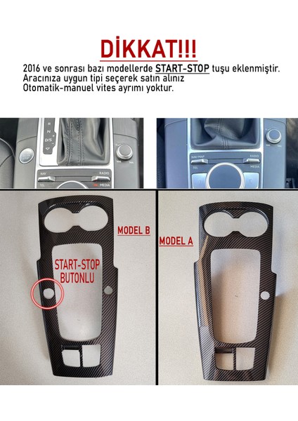 Audi A3 8V Vites Paneli Karbon Trim Çerçeve Tuning