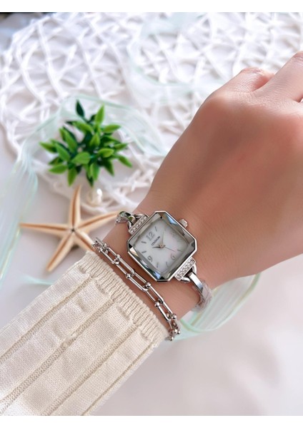 Özel Tasarım Vintage Seri Kadın Kol Saati+ Bileklik Hediyeli CL8458.M5 fiyatları