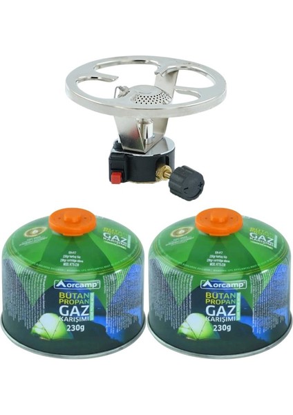 Çakmaklı Siboplu Kartuş Ocak+2 Adet 230 gr Tüp KTS-230 ORC-003-A2