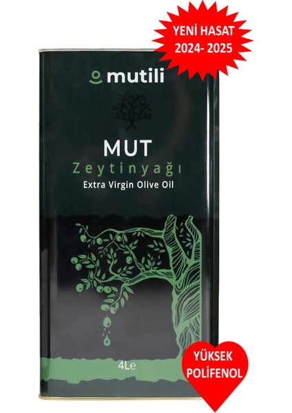 Natürel Sızma Zeytinyağı Yeni Sezon Zeytinyağı 4 lt Yeni Hasat Zeytinyağı Mut Zeytinyağı Mutlu Hasat