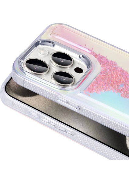 Apple iPhone 15 Pro Kılıf Airbagli Renkli Arka Yüzey Boncuk Tasarımlı Kumul Kapak modelleri