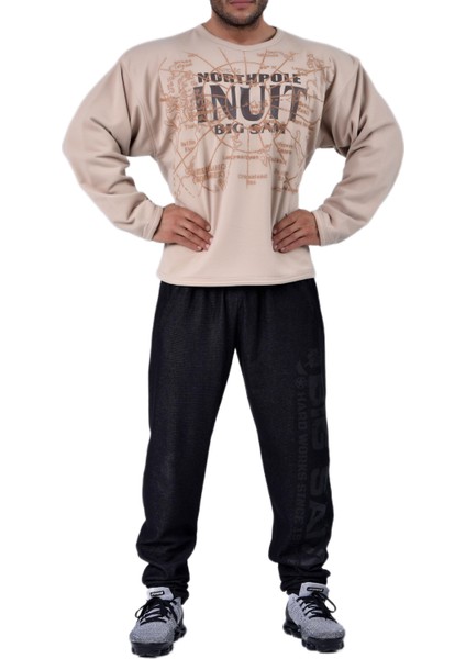 Açık Kahve Rahat Kesim Sweatshirt Big Sam 4618 indirimleri