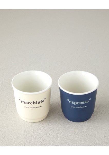 Phoebe New Bone China 2 Parça 2 Kişilik Espresso Fincan 90 ml Lacivert - Krem fiyatları