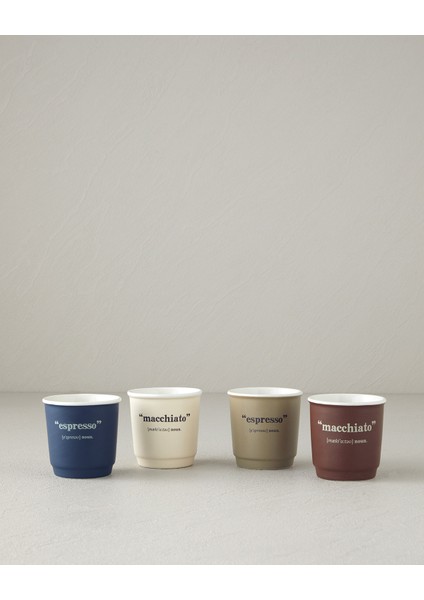 Phoebe New Bone China 2 Parça 2 Kişilik Espresso Fincan 90 ml Lacivert - Krem indirimleri