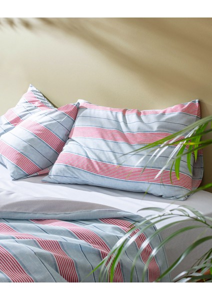 Marc Çift Kişilik Pamuklu Baskılı Nevresim Takımı - Mavi/kırmızı modelleri