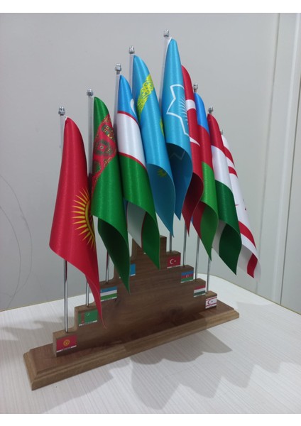 Türk Birliği Ahşap Kaideli Bayrak Seti modelleri