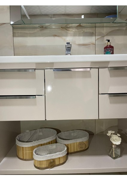 3 Lü Bambu Banyo Düzenleyici