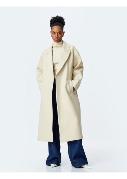 Kemer Detaylı Cepli Ekstra Uzun Kaşe Kaban fiyatları