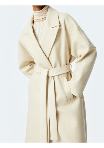 Kemer Detaylı Cepli Ekstra Uzun Kaşe Kaban indirimleri