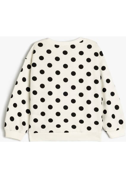 Baskılı Pamuklu Bisiklet Yaka Uzun Kollu Sweatshirt fiyatları