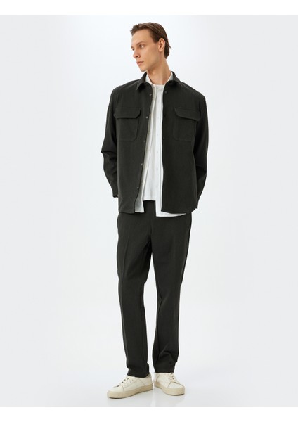 Çıtçıt Düğme Detaylı Viskon Karışımlı Kapaklı Cepli Gömlek Ceket fiyatları