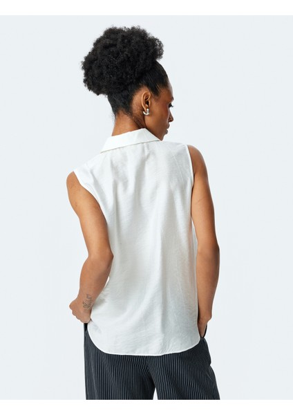 Klasik Yaka Viskon Kolsuz Gömlek fırsatları