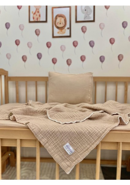 Bebek Müslin Nevresim Takımı Bej 100 x 150