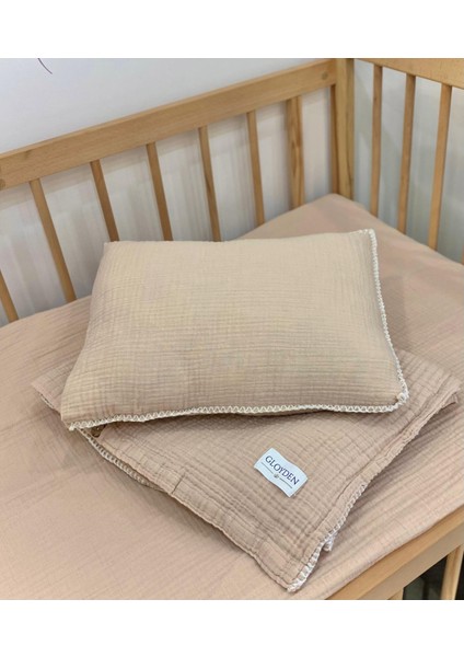 Bebek Müslin Nevresim Takımı Bej 100 x 150 modelleri
