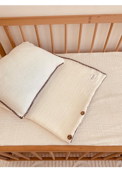 Park Yatak Bebek Müslin Nevresim Takımı Ekru 70X110