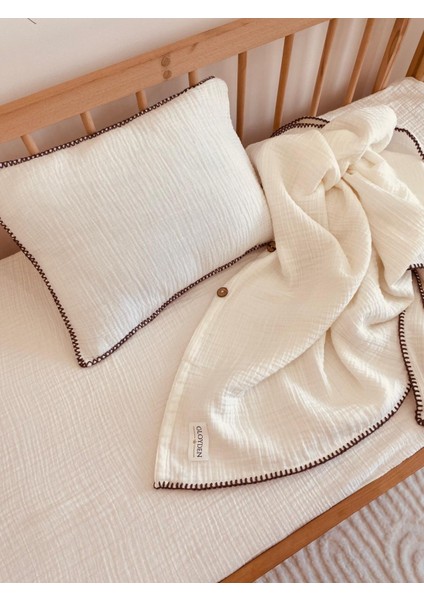 Park Yatak Bebek Müslin Nevresim Takımı Ekru 70X110