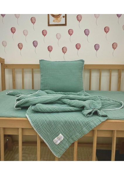 Park Yatak Bebek Müslin Nevresim Takımı Yeşil 70X110