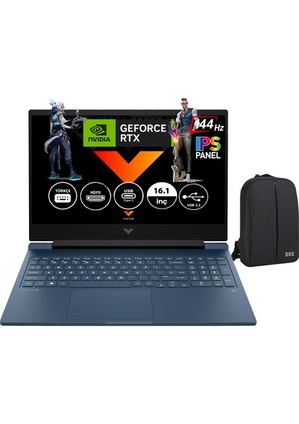 Victus 7Z586EA 16-S0015NT Amd Ryzen 7 7840HS 16GB Ddr5 2tb SSD RTX4060 8gb 16.1inç 144 Hz IPS Full Hd Windows 11 Pro Gaming Laptop + Boz Çanta