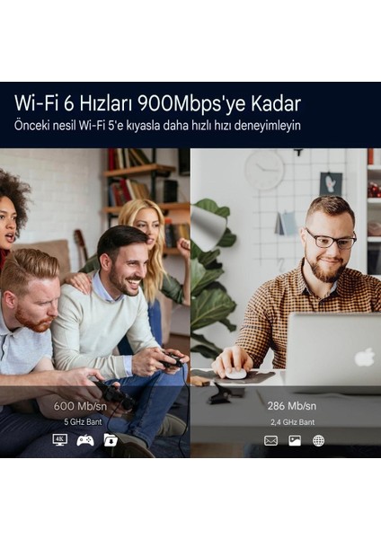 Wifi-6 Wifi+Bluetooth 5.3 Adaptörü CE Sertifikalı Yüksek Çekim Düşük Gecikme Süper Hızlı Çift Bant 900Mbps/5Ghz/2.4Ghz