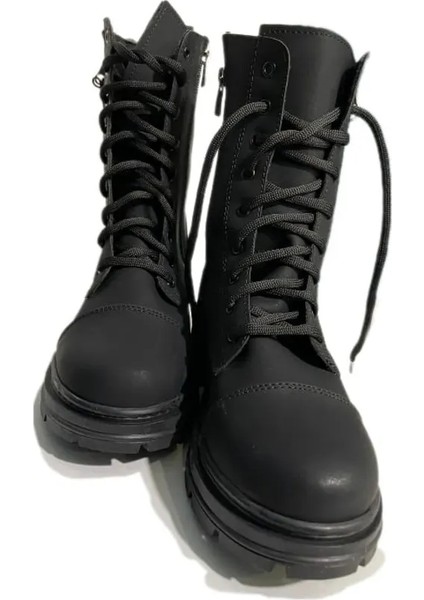 Siyah Şık Sportif Fermuarlı Kadın Bot modelleri