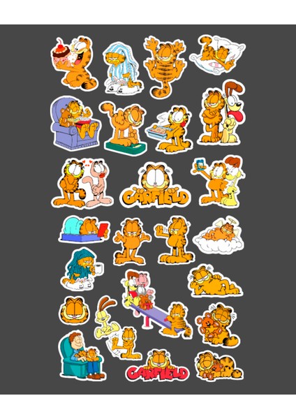 Garfield 2'li Sticker Set Parlak Kağıt