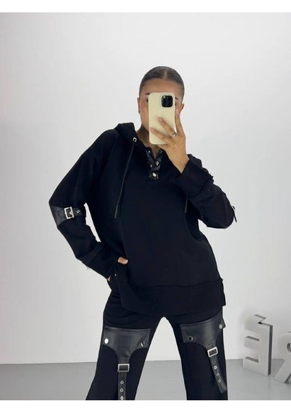 Kadın Deri Detaylı Tasarım Garnili Tasarım Takım modelleri