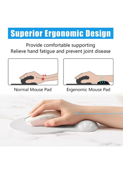 Bilek Destekli Mouse Pad - Kesik Kaymaz Mouse Ped - Fare Pedi - Kesik Oval Mouse Pedi - Oval Kesik Mousepad fırsatları
