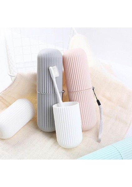 Seyahat Tipi Plastik Diş Fırçası Gözlük Kalem Fırça Erzak Saklama Kabı Düz - EMY8786-8438