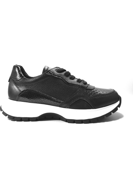 1191 Deri Bej Bağlı Sneaker Casual Kadın Ayakkabı
