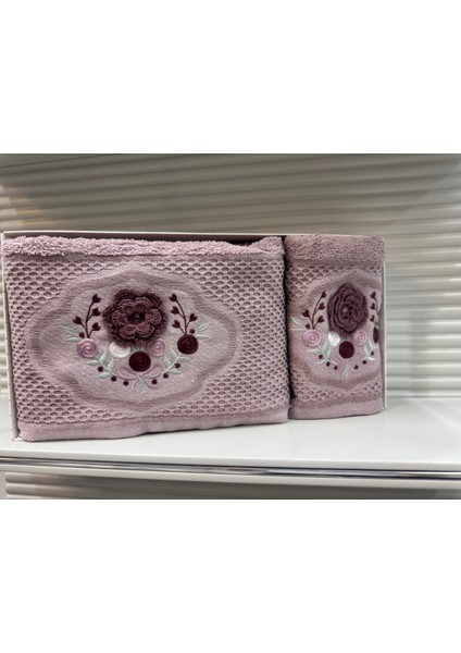Shinears Kutulu Havlu Seti Çeyizlik-Hediyelik 50X90 -30X50