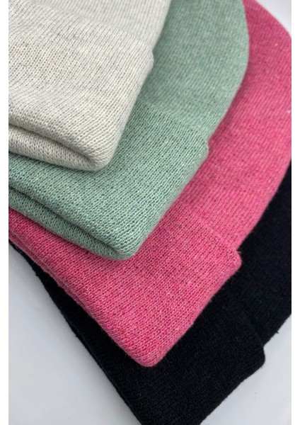 Unisex Düz Basic Katlamalı Kışlık 4'lü Bere Takımı fiyatları