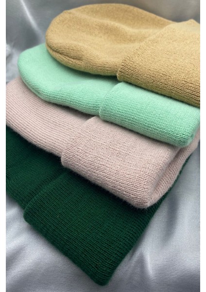 Unisex Düz Basic Katlamalı Kışlık 4'lü Bere Takımı fiyatları