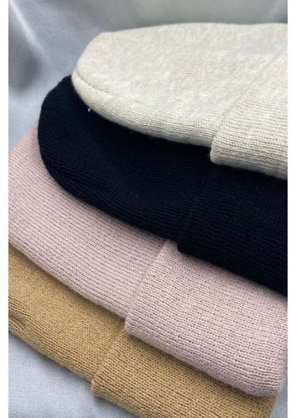 Unisex Düz Basic Katlamalı Kışlık Yerli 4'lü Bere Takımı fiyatları