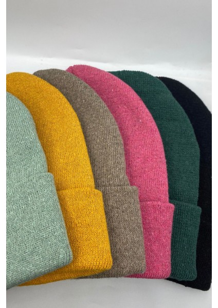 Unisex Düz Basic Yerli Üretim Katlamalı Kışlık 6'lı Bere Takımı fiyatları