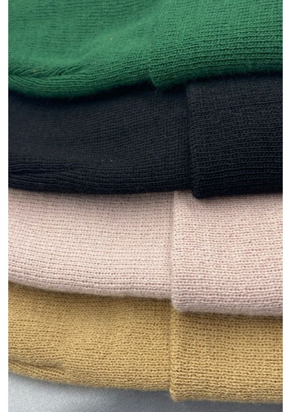 Unisex Düz Basic Katlamalı Kışlık Yerli 4'lü Bere Takımı fiyatları