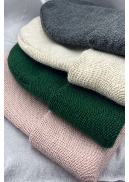 Unisex Düz Basic Katlamalı Kışlık 4'lü Bere Takımı fiyatları