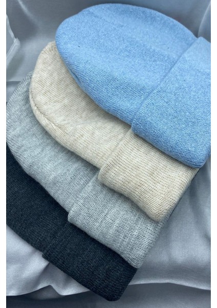 Unisex Düz Basic Katlamalı Kışlık 4'lü Bere Takımı fiyatları