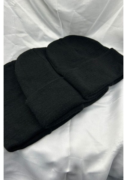 3 Adet Unisex Erkek Kadın Esnek Rahat Kullanım Kışlık Rüzgar Geçirmez 3'lü Siyah Bere modelleri