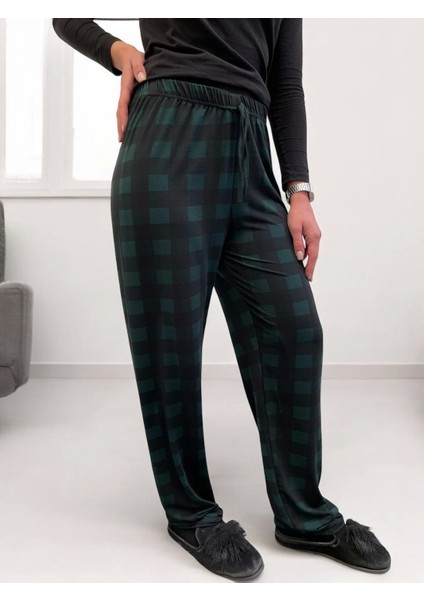 Freshness 801 Bayan Beli Lastikli Ekose Süet Tek Pijama Altı fiyatları