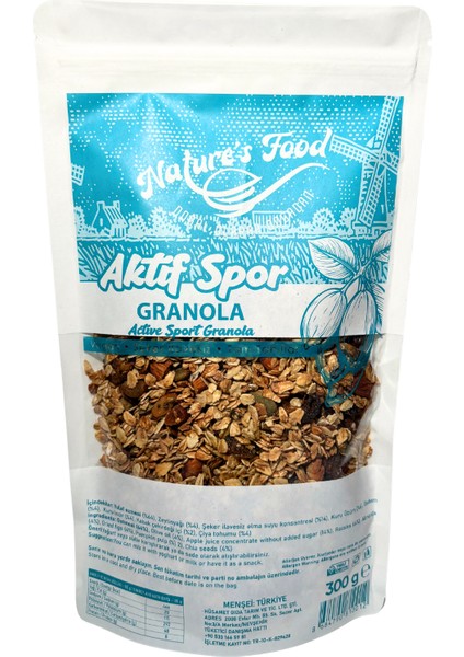 Aktif Spor Granola 300 gr Katkısız Koruyucusuz 1. Kalite Ürünlerden Hazırlanmış Proteinli Doğal indirimleri