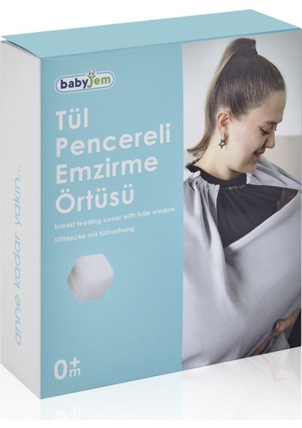 Babyjem Tül Pencereli Emzirme Önlüğü 735 Gri indirimleri
