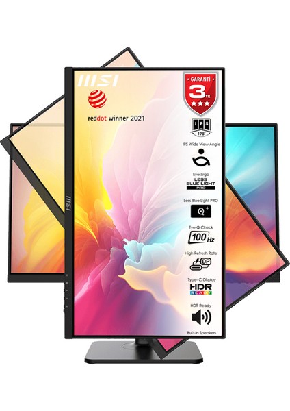 Msı 24.5 G255PF E2 1920X1080 (Fhd) 16:9 Flat Rapıd IPS 180HZ 1ms Adaptıve-Sync Pıvot Gamıng Monıtor