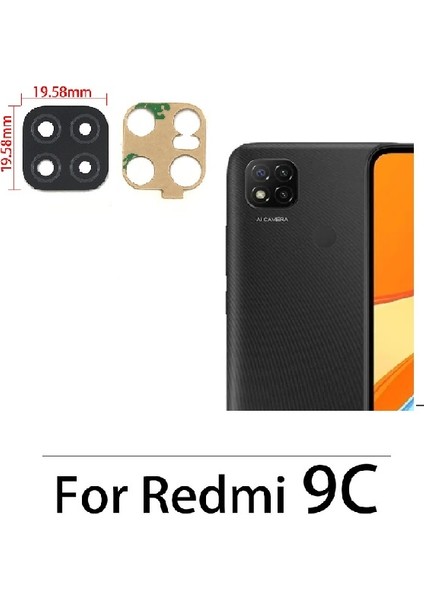 Xiaomi Redmi 10C Arka Kamera Camı Lens Yapışkanlı