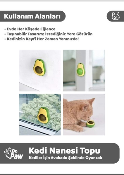 Avokado Şeklinde Kedi Nanesi Oyun Topu | Kediler Için Eğlenceli Otlu Oyuncak