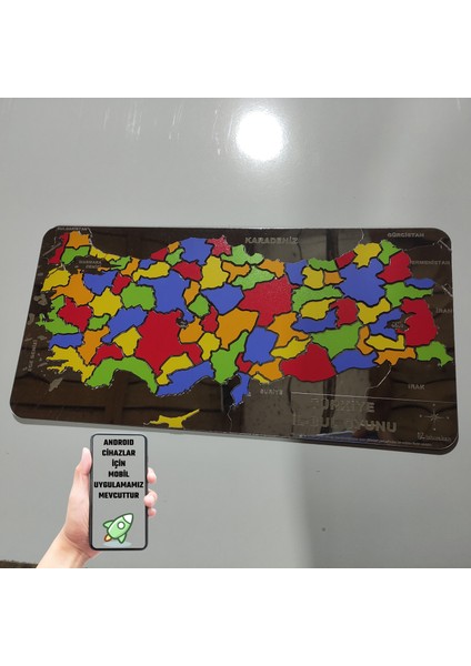 Türkiye Il-Bul Puzzle Yapboz Oyunu Gümüş Renk Mobil Uygulama Destekli
