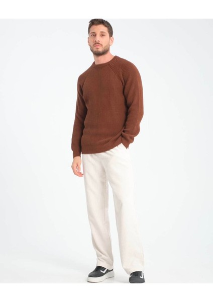 Bafatex Bisiklet Yaka Triko Kazak Kahverengi fiyatları