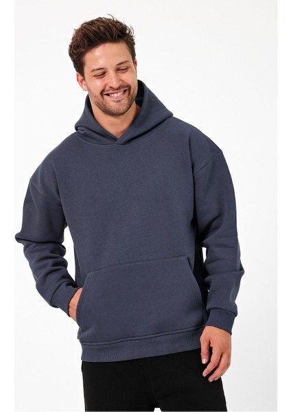 Bafatex Erkek Oversize 3 Iplik Kapşonlu Sweatshirt fırsatları