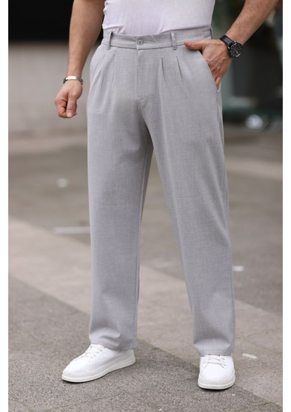 Bafatex Erkek Pileli Baggy Kalıp Kumaş Pantolon