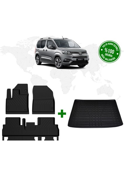 Toyota Proace-City 4d Havuzlu Paspas ve Bagaj Havuzu Seti 2019 Model ve Sonrası