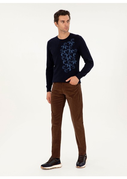 Normal Bel Normal Paça Straight Kahve Erkek Pantolon Carmın